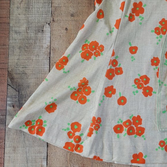 Vintage Orange Poppy Wrap Dress - Picture 7 of 16